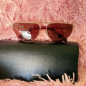 MaxMara Gold Frame Red Lens Sunglasses